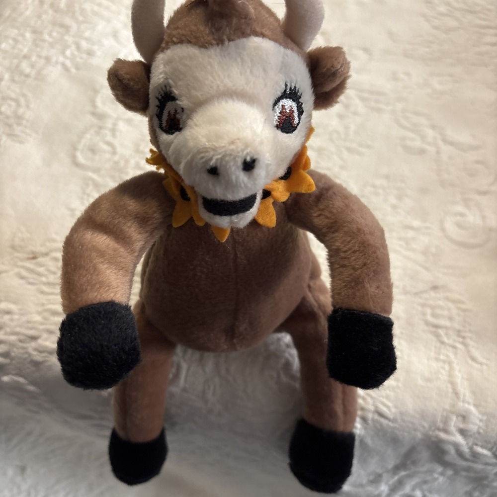 Borden Dairy Elsie the Cow Plush 7" Sitting Dairy Farmers Flower Necklace